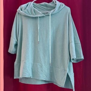 Light blue green hoodie/crop